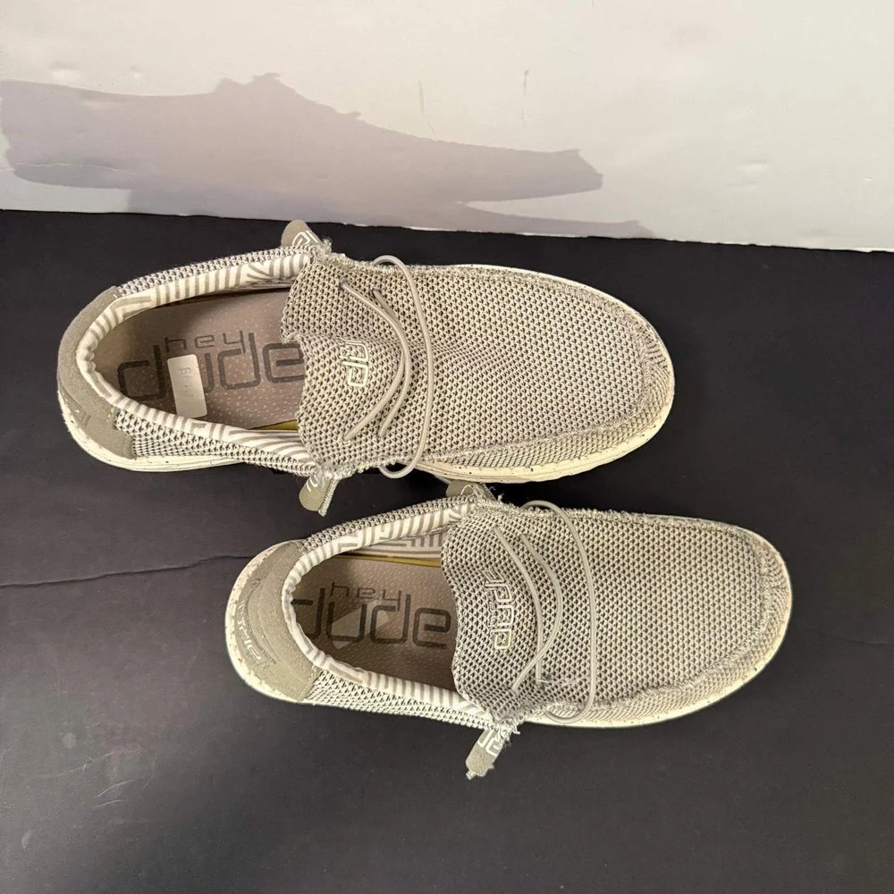 Hey Dude Wally Sox Ash Mens Slip On Loafers Sneakers Gray US 8